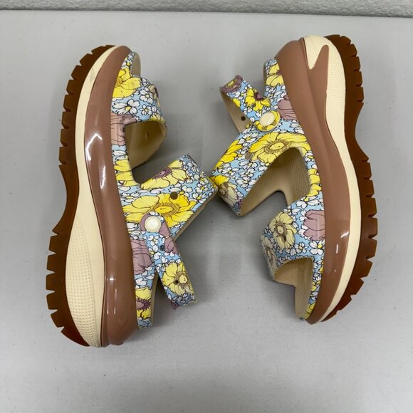 Crocs Mega Crush Retro Floral Platform Open Toe Sandals Shoe 208966 Womens sz 11 - Picture 7 of 8